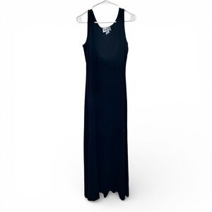 Vintage Y2K Era Ronni Nicole Slinky Black Maxi Slip Dress Size 12
